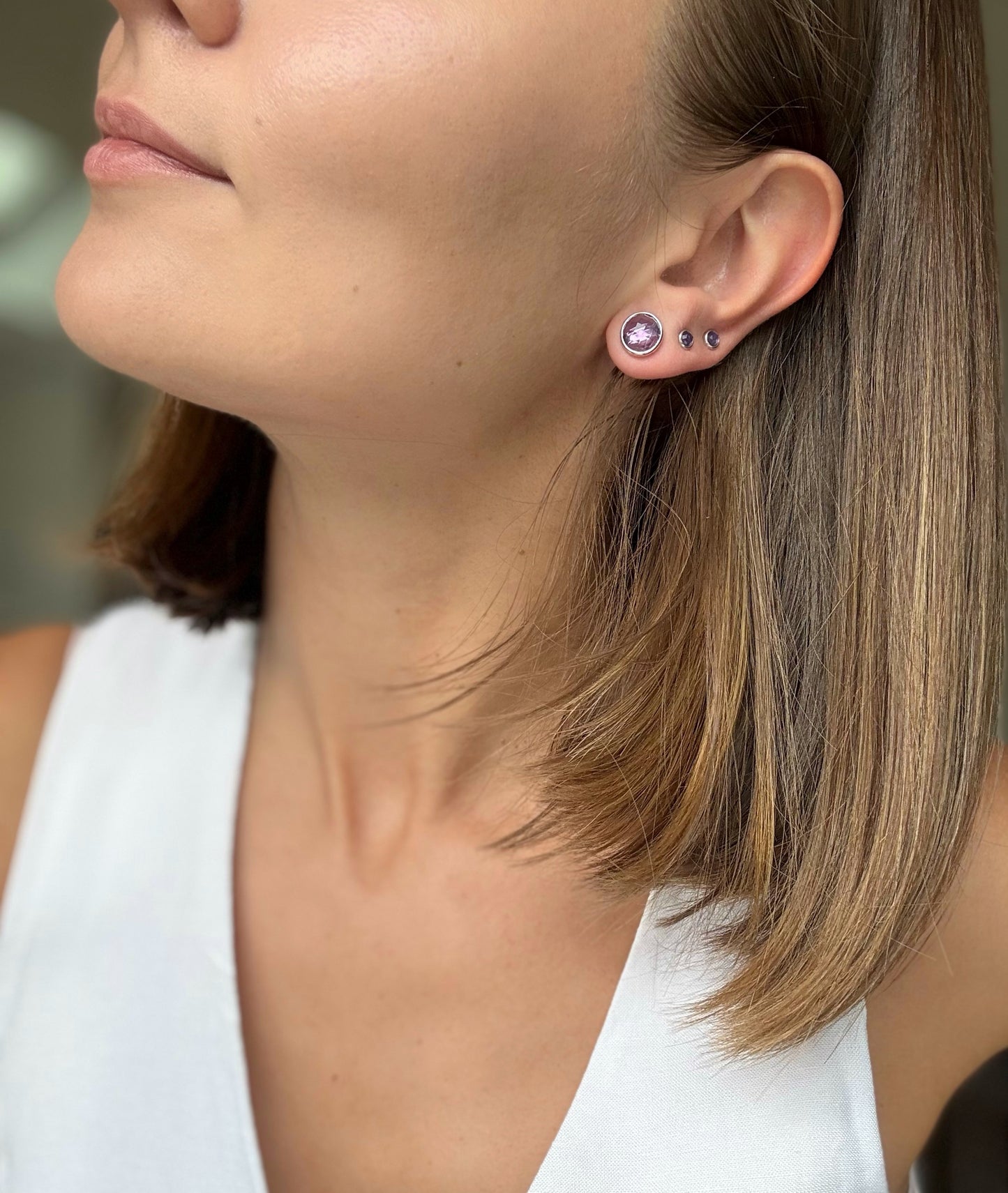 Amethyst Earrings Set
