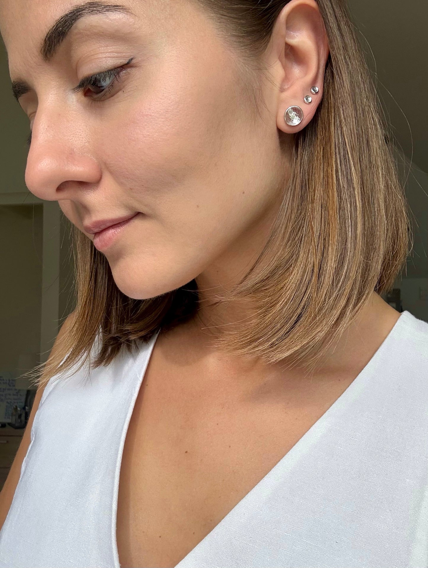 Clear Quartz Earrings Set
