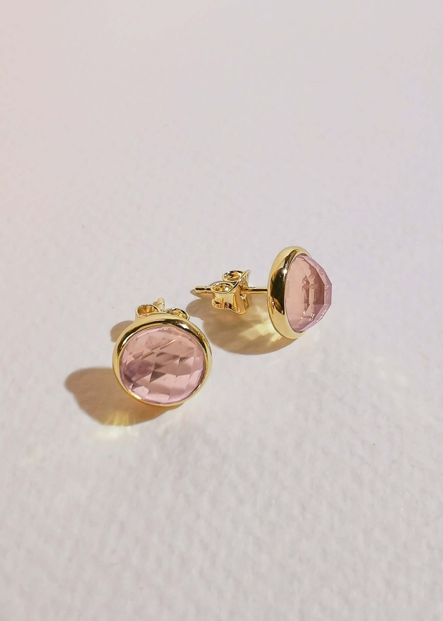 Carta Studs - Rose Quartz - Mi Story Jewellery