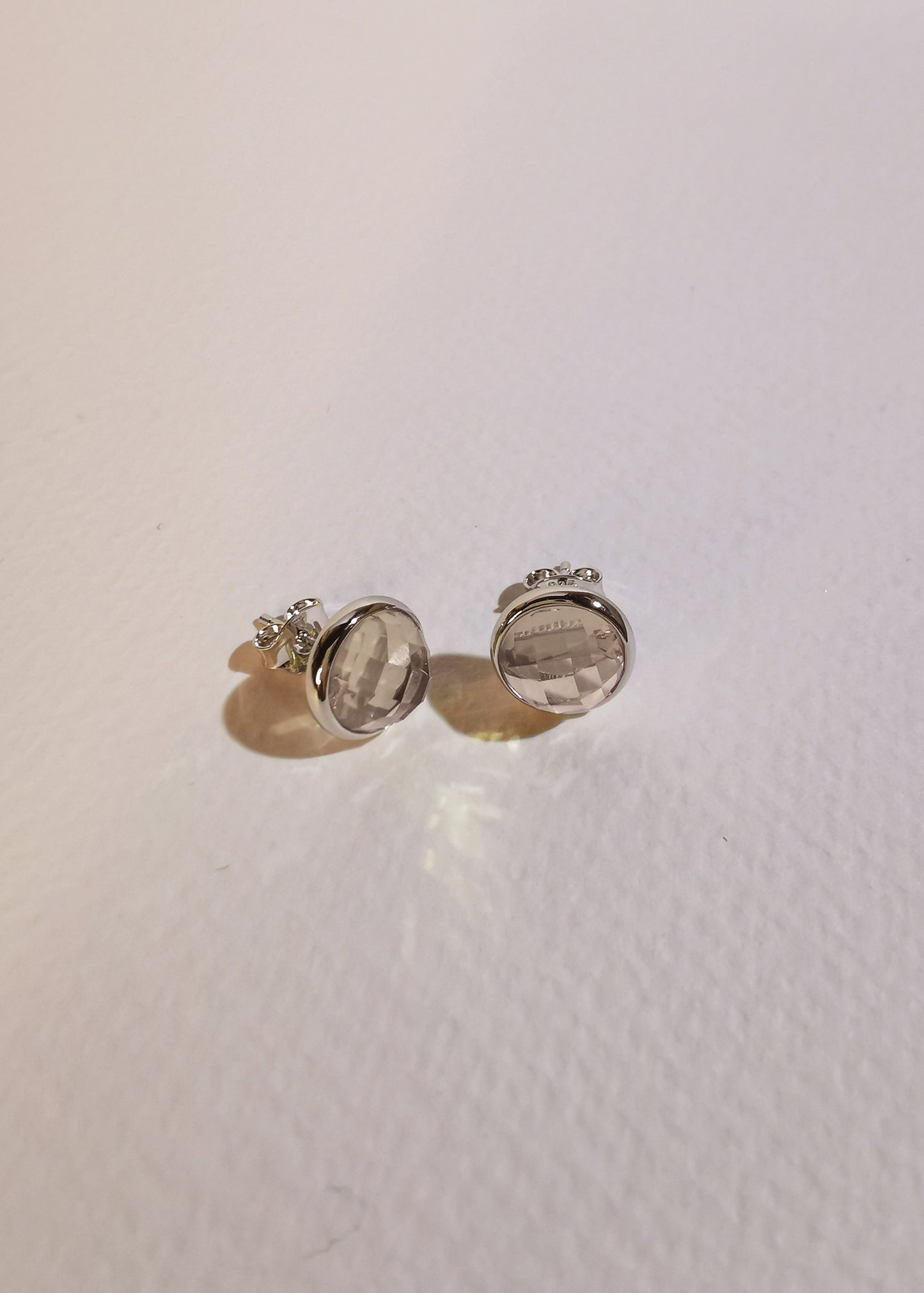Carta Studs - Clear Quartz