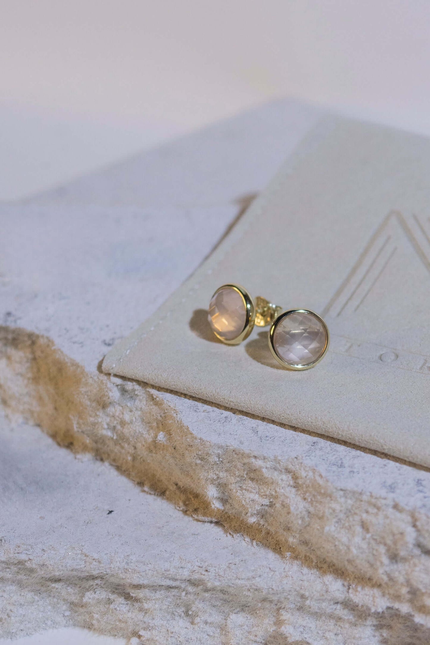 Carta Studs - Rose Quartz - Mi Story Jewellery